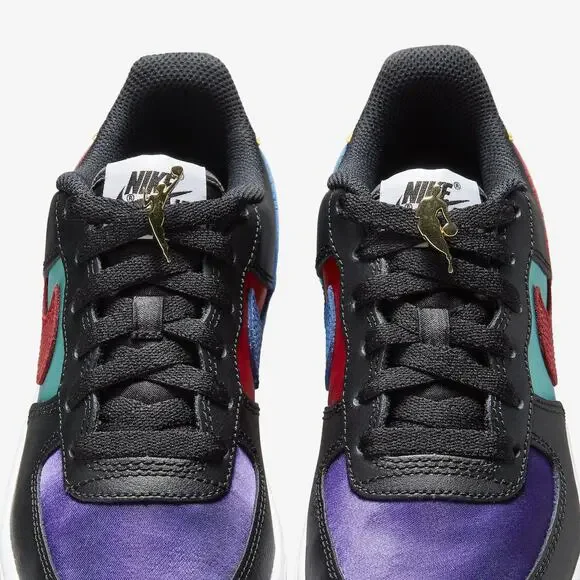 Nike Air Force 1 LV8 EMB NBA WNBA Black Teal DN4178 001 - SIZE 5.5Y / 7.5 WOMEN Nike Air Force 1 LV8 EMB GS NBA WNBA Black Junior Kids  main image 2